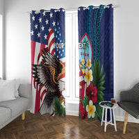 Personalised United States And Guam Window Curtain USA Eagle With Guahan Seal Tropical Vibes - Wonder Print Shop