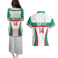 Custom Bulgaria Football Couples Matching Puletasi and Hawaiian Shirt Bulgarian Pattern Sporty Style