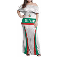 Custom Bulgaria Football Family Matching Off Shoulder Maxi Dress and Hawaiian Shirt Bulgarian Pattern Sporty Style