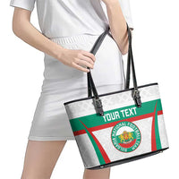 Custom Bulgaria Football Leather Tote Bag Bulgarian Pattern Sporty Style