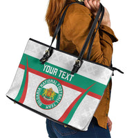 Custom Bulgaria Football Leather Tote Bag Bulgarian Pattern Sporty Style