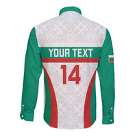 Custom Bulgaria Football Long Sleeve Button Shirt Bulgarian Pattern Sporty Style