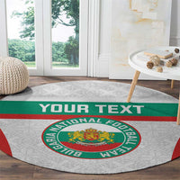 Custom Bulgaria Football Round Carpet Bulgarian Pattern Sporty Style