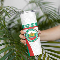 Custom Bulgaria Football Skinny Tumbler Bulgarian Pattern Sporty Style