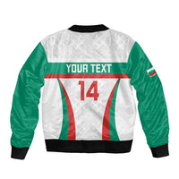 Custom Bulgaria Football Sleeve Zip Bomber Jacket Bulgarian Pattern Sporty Style