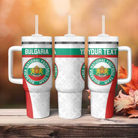 Custom Bulgaria Football Tumbler With Handle Bulgarian Pattern Sporty Style