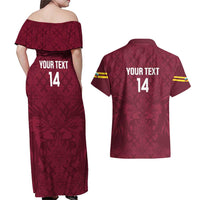 Custom Bulgaria Football Couples Matching Off Shoulder Maxi Dress and Hawaiian Shirt Go Lavovete Bulgarian Pattern