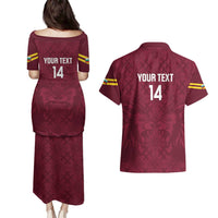 Custom Bulgaria Football Couples Matching Puletasi and Hawaiian Shirt Go Lavovete Bulgarian Pattern