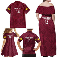 Custom Bulgaria Football Family Matching Off Shoulder Maxi Dress and Hawaiian Shirt Go Lavovete Bulgarian Pattern