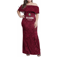 Custom Bulgaria Football Family Matching Off Shoulder Maxi Dress and Hawaiian Shirt Go Lavovete Bulgarian Pattern