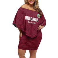 Custom Bulgaria Football Family Matching Off Shoulder Short Dress and Hawaiian Shirt Go Lavovete Bulgarian Pattern