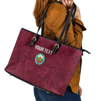 Custom Bulgaria Football Leather Tote Bag Go Lavovete Bulgarian Pattern