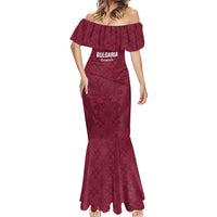 Custom Bulgaria Football Mermaid Dress Go Lavovete Bulgarian Pattern