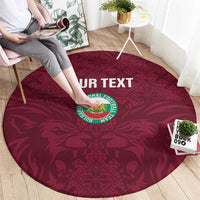 Custom Bulgaria Football Round Carpet Go Lavovete Bulgarian Pattern