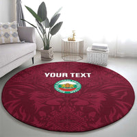 Custom Bulgaria Football Round Carpet Go Lavovete Bulgarian Pattern