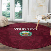 Custom Bulgaria Football Round Carpet Go Lavovete Bulgarian Pattern