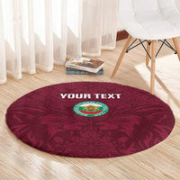 Custom Bulgaria Football Round Carpet Go Lavovete Bulgarian Pattern
