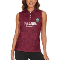 Custom Bulgaria Football Women Sleeveless Polo Shirt Go Lavovete Bulgarian Pattern
