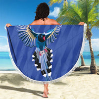 Custom Taiwan Football 2026 Beach Blanket Come On Blue Magpies