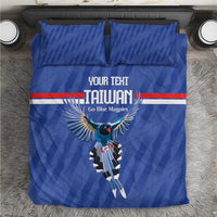 Custom Taiwan Football 2026 Bedding Set Come On Blue Magpies