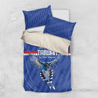 Custom Taiwan Football 2026 Bedding Set Come On Blue Magpies