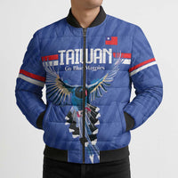 Custom Taiwan Football 2026 Bomber Puffer Jacket Come On Blue Magpies