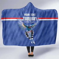 Custom Taiwan Football 2026 Hooded Blanket Come On Blue Magpies