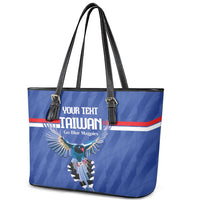 Custom Taiwan Football 2026 Leather Tote Bag Come On Blue Magpies