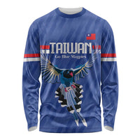 Custom Taiwan Football 2026 Long Sleeve Shirt Come On Blue Magpies