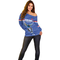 Custom Taiwan Football 2026 Off Shoulder Sweater Come On Blue Magpies