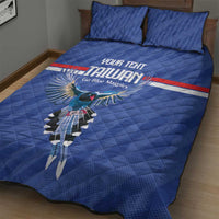 Custom Taiwan Football 2026 Quilt Bed Set Come On Blue Magpies