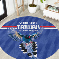Custom Taiwan Football 2026 Round Carpet Come On Blue Magpies