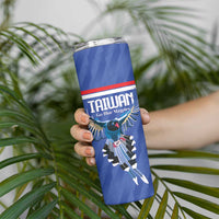 Custom Taiwan Football 2026 Skinny Tumbler Come On Blue Magpies