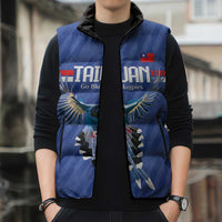 Custom Taiwan Football 2026 Sleeveless Puffer Jacket Come On Blue Magpies