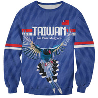 Custom Taiwan Football 2026 Sweatshirt Come On Blue Magpies