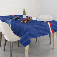 Custom Taiwan Football 2026 Tablecloth Come On Blue Magpies