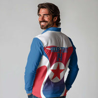 Custom North Korea Football 2026 Long Sleeve Polo Shirt Come On Eastern Azaleas