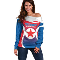 Custom North Korea Football 2026 Off Shoulder Sweater Come On Eastern Azaleas