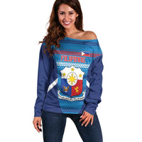 Custom Philippines Football 2026 Off Shoulder Sweater Come On Filipinas