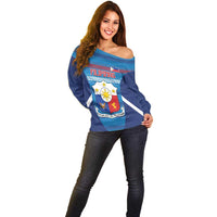 Custom Philippines Football 2026 Off Shoulder Sweater Come On Filipinas