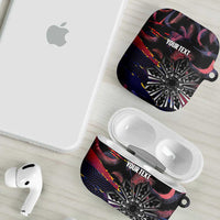 Personalised Philippines Sun Tattoo AirPods Case Feathers Filipinas Grunge Style Black
