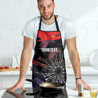 Personalised Philippines Sun Tattoo Apron Feathers Filipinas Grunge Style Black