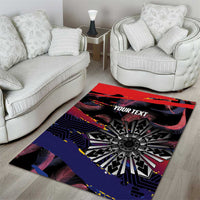Personalised Philippines Sun Tattoo Area Rug Feathers Filipinas Grunge Style Black