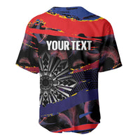 Personalised Philippines Sun Tattoo Baseball Jersey Feathers Filipinas Grunge Style Black