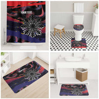 Personalised Philippines Sun Tattoo Bathroom Set Feathers Filipinas Grunge Style Black