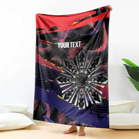 Personalised Philippines Sun Tattoo Blanket Feathers Filipinas Grunge Style Black