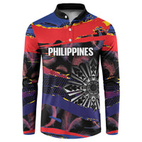 Personalised Philippines Sun Tattoo Button Sweatshirt Feathers Filipinas Grunge Style Black