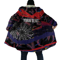 Personalised Philippines Sun Tattoo Cloak Feathers Filipinas Grunge Style Black