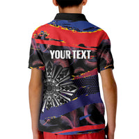 Personalised Philippines Sun Tattoo Kid Polo Shirt Feathers Filipinas Grunge Style Black