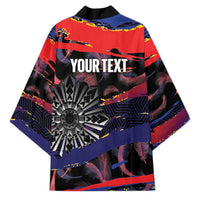 Personalised Philippines Sun Tattoo Kimono Feathers Filipinas Grunge Style Black